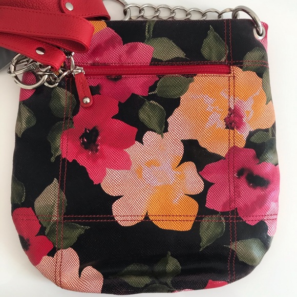 COPY - Soprano Spring Floral Print Motif Glazed Leather Convertible Crossbody B… - Picture 12 of 16